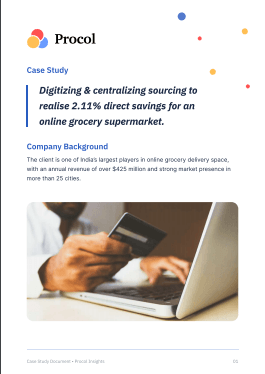 Digitizing & centralizing sourcing to realise 2.11% direct savings for an online grocery supermarket